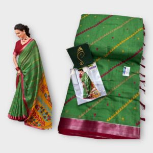 Branded Linen Cotton Saree Premium Comfort & Elegant Look