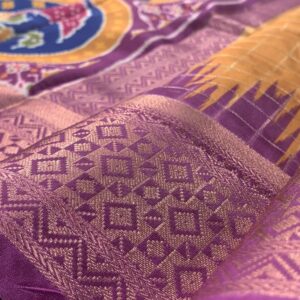 Stunning Designer Banarasi Soft Silk Saree in Desert Yellow with Gold Zari Chex and Party-Ready Pallu