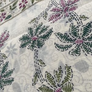 Floral Printed Fancy Cotton Saree with All-Over Design