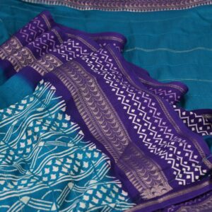 Viscose Chiffon Saree with All-Over Sequin Work & Zig Zag Zari Border Sequin Pallu Design