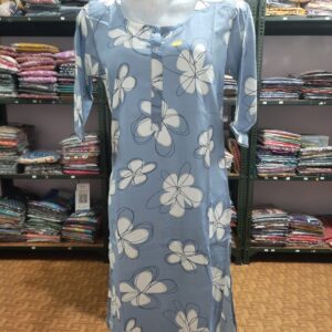 Premium Aiva Branded Floral Liva Certified Kurti with Side Pocket and Sidecut