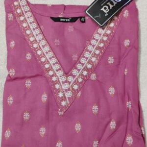 Rose Floral Silk Designer Neck Kurtis Romantic Elegance & Luxurious Comfort