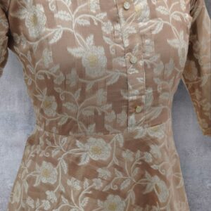 Elegant Banaras Floral Brocade Kurti Traditional Charm Meets Modern Grace