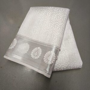 Silver Grand Wedding Kanchipuram Silk Saree Shimmering Elegance & Timeless Luxury