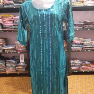 Premium Aiva Branded Floral Liva Certified Kurti with Side Pocket and Sidecut