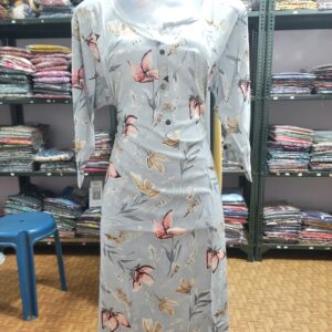 Premium Aiva Branded Floral Liva Certified Kurti with Side Pocket and Sidecut