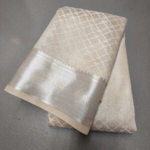 Cream Grand Wedding Kanchipuram Silk Saree Timeless Elegance & Opulence