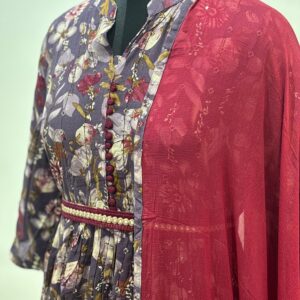 Elegant Anarkali Kurti Set with Heavy Rayon, Sequence Work, and Embroidered Belt