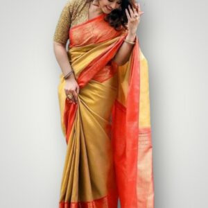 Sneha Inspired Katan Silk Saree with Running Blouse Timeless Grace & Modern Elegance