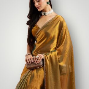 Trending Chiffon Space Silk Saree with Running Blouse Ethereal Elegance & Modern Comfort