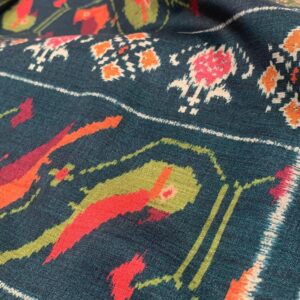 Exquisite Semi Tussar Saree with All-Over Ikat Weaves and Long Ikat Printed Zari Border