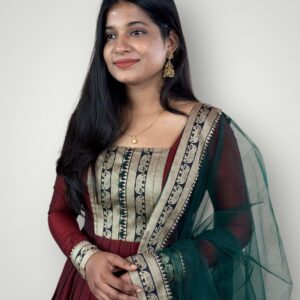 Elegant Silk Kurti with Floral Print