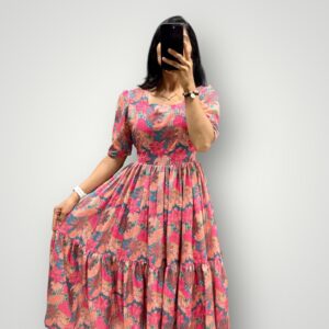 Soft Hakoba Cotton Kurti with Sweetheart Neck Light, Breezy & Beautiful