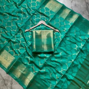 Celebrity Inspired Banarasi Soft Silk Saree with Full Jaal Weaving, Super Trending Design, Designer Jacquard Pallu, and Jacquard Blouse