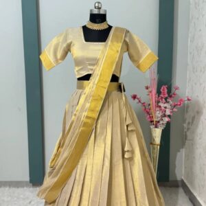 Elegant Silk Zari Work Saree with Printed Blouse