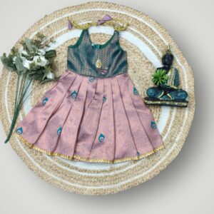 Trendy Sleeveless Banarasi Tissue Gown with Peacock Motif