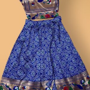 Bandhani Paithani Lehenga with Geometrical Print & Zari Weaving